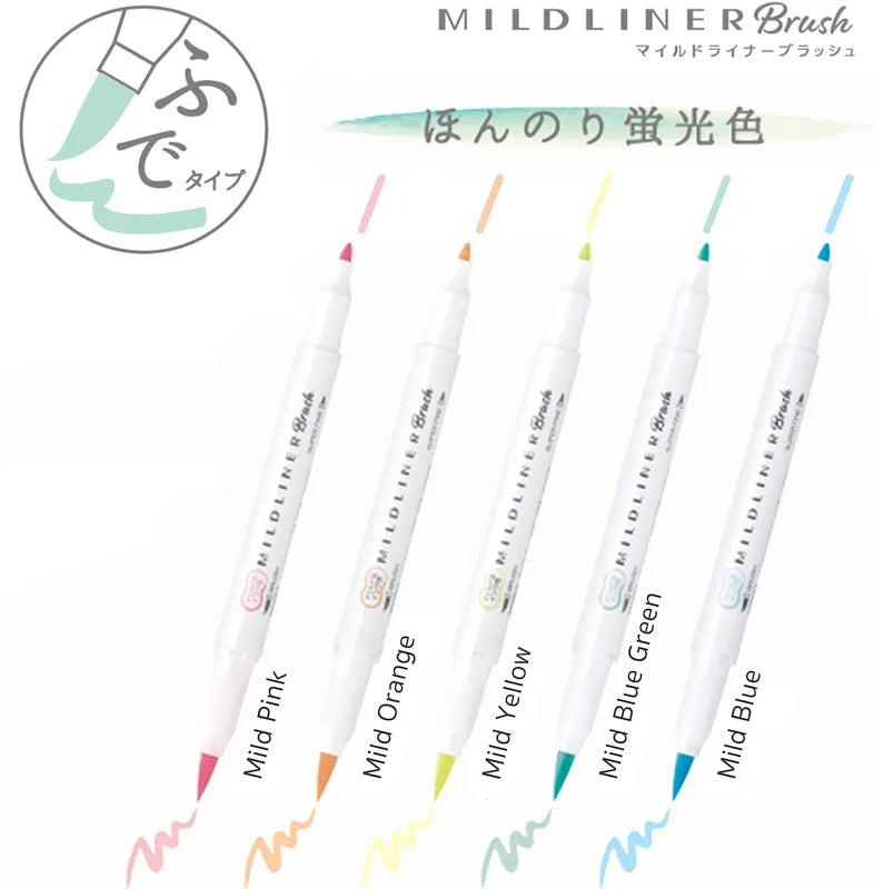 Zebra Mildliner Doubled-sided Highlighter Brush Set