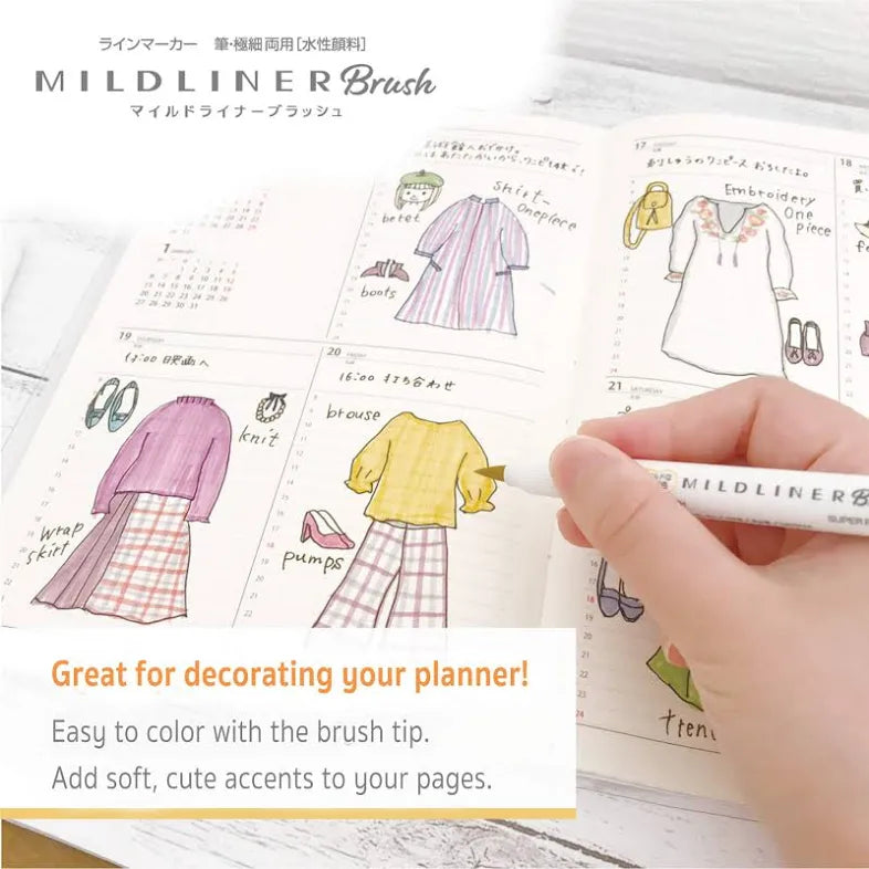 Zebra Mildliner Doubled-sided Highlighter Brush Set