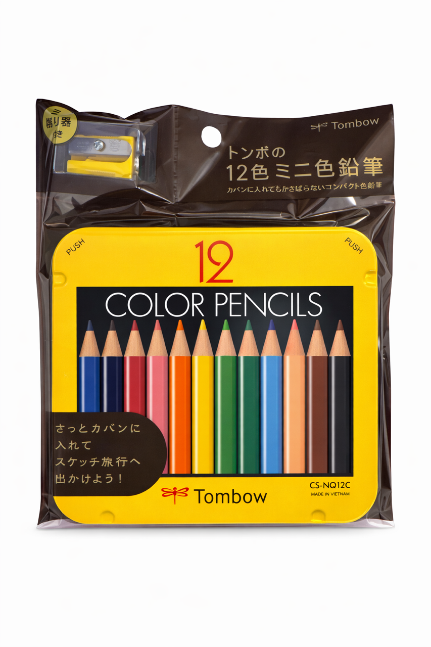 Tombow 12 Colour Mini Pencils with Sharpener