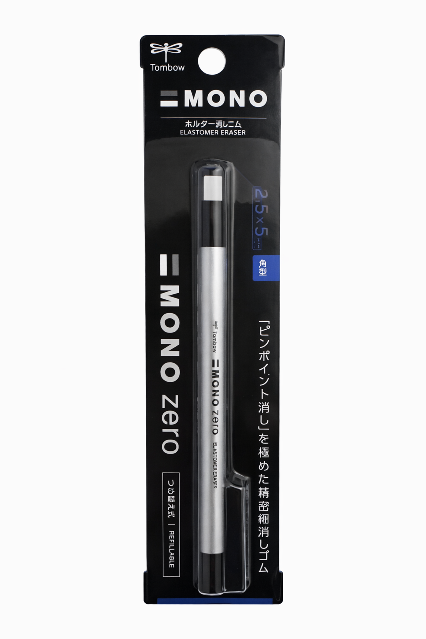TOMBOW Mono Zero Eraser - Plastic Body (Silver)