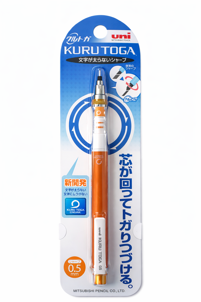 Self Sharpening UNI Kuru Toga Mechanical Pencil - 0.5mm (Orange)