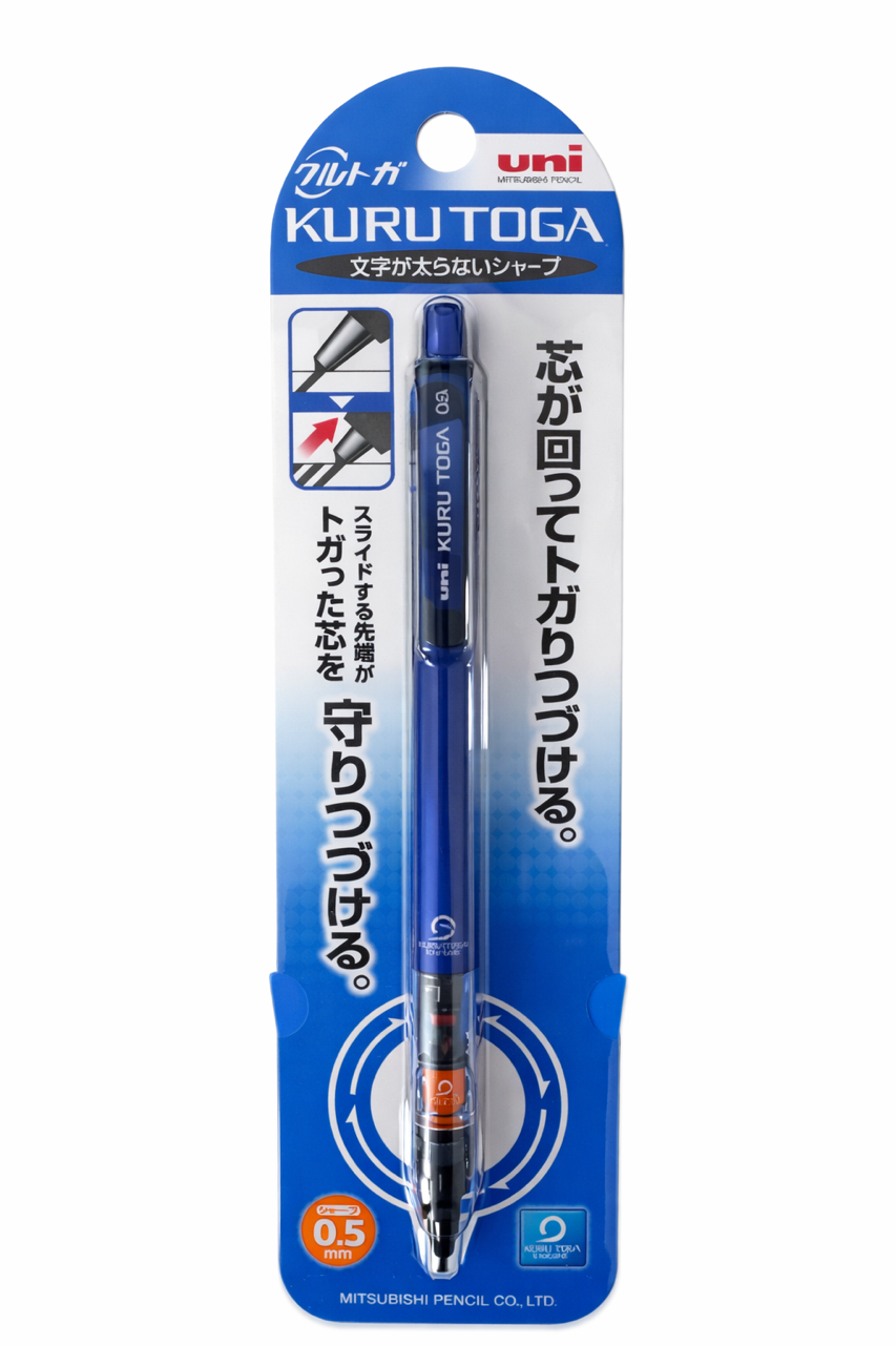 Self Sharpening UNI Kuru Toga Pipe Slide Mechanical Pencil - 0.5mm (Blue)